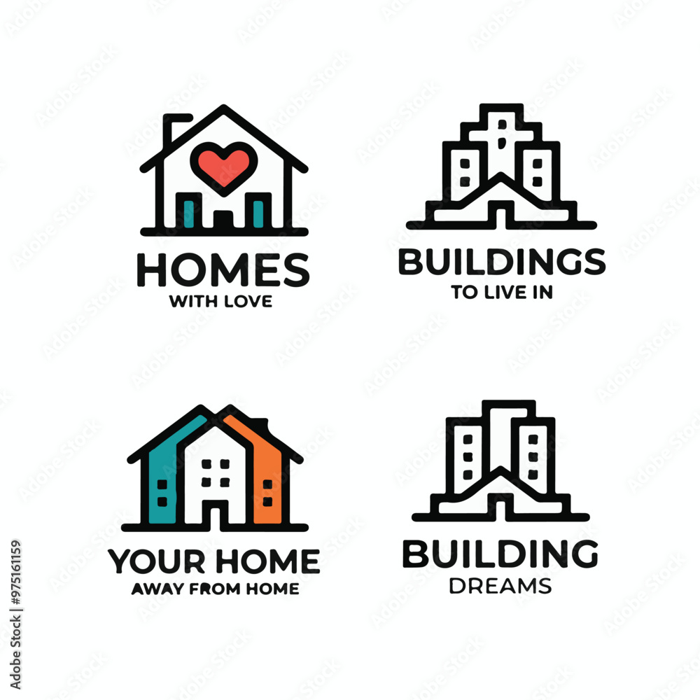 Fototapeta premium Modern Real Estate Logo Set