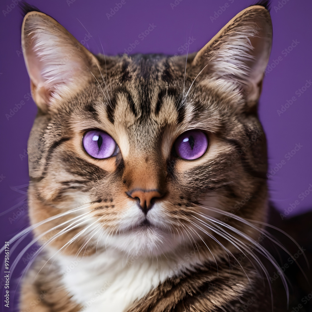 Artificial Intelligence. Tabby Cat with Lilac Eyes. Artificial Intelligence. Tabby Cat with Lilac Eyes.