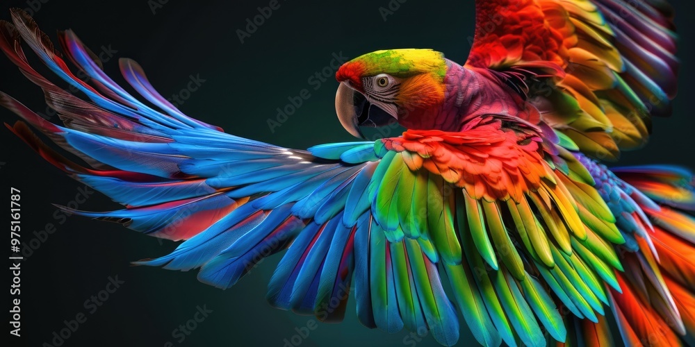Fototapeta premium The Phopus bird: A vibrant species of parrot belonging to the small hooked-beak avian family.