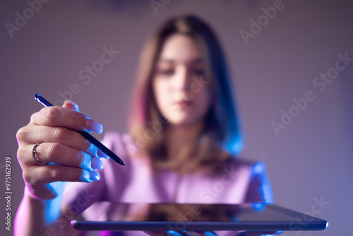 Business woman with tablet....