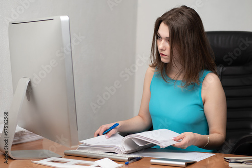 Woman accountant. Girl lawy...