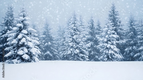 A picturesque winter forest with a blanket of fresh snow, Generative AI 