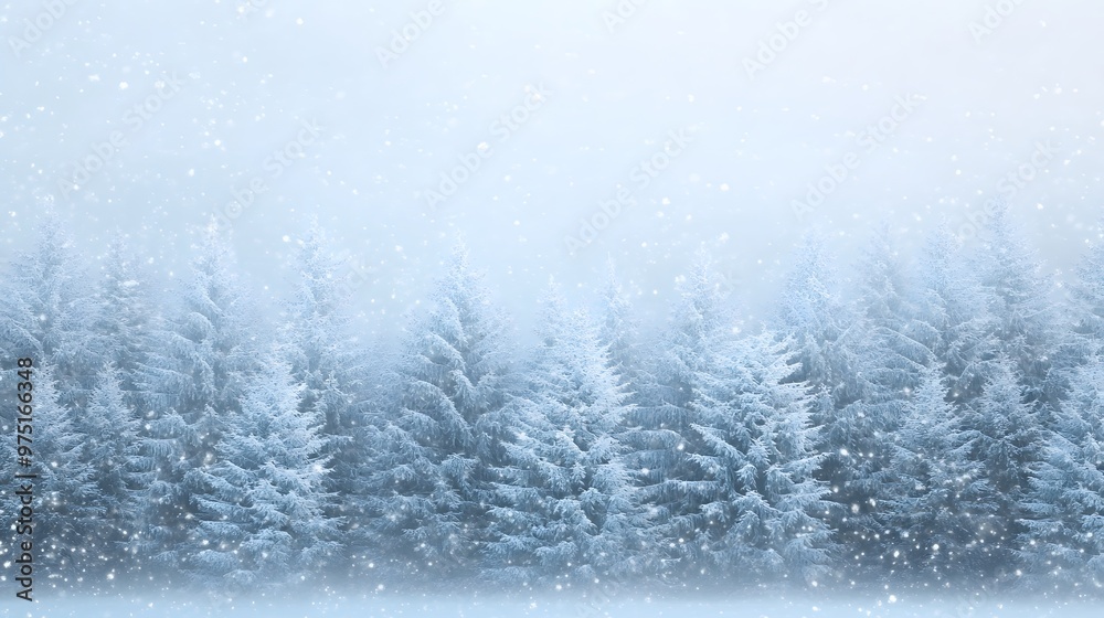 A picturesque winter forest with a blanket of fresh snow, Generative AI A picturesque winter forest with a blanket of fresh snow, Generative AI