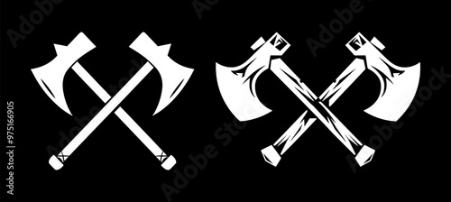 two crossed axes logo concept