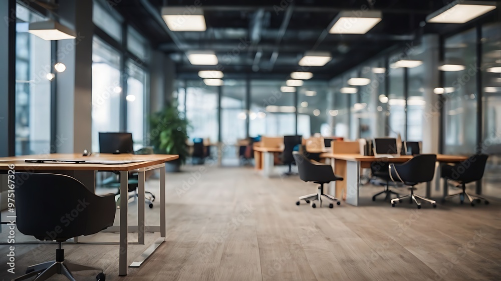 Elegant Office Environment with Chair, Desk, and Modern Computer Setup, Ideal for Corporate Projects, Business Presentations, and Office-Themed Marketing Materials