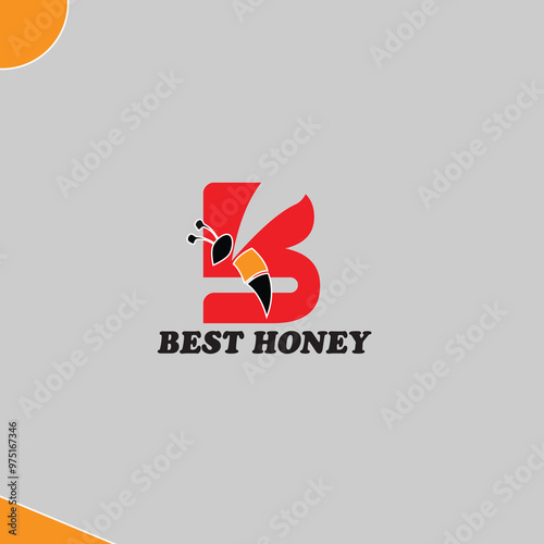Honey bee logo vector illustration