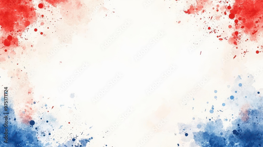 Fototapeta premium Abstract Watercolor Background with Red and Blue Splashes
