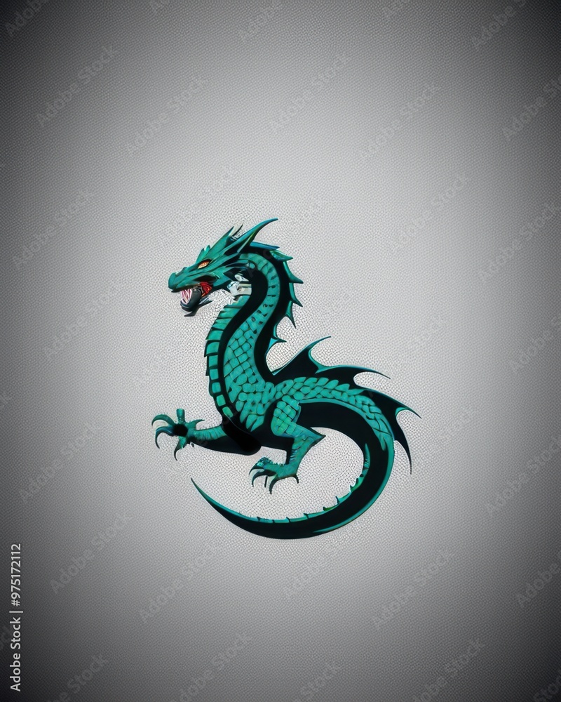 Obraz premium Minimalist dragon logo showcasing simplicity and elegance