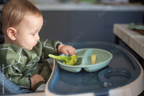 Baby's first lunch during introduction to solids