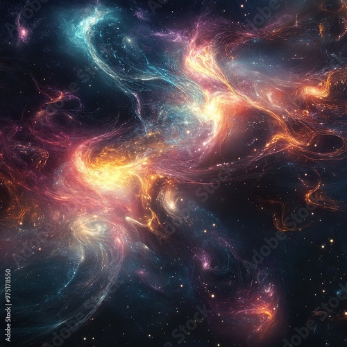 Stunning Cosmic Swirls in Vibrant Colors