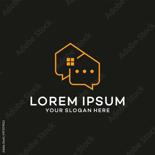 house and consult logo vector template illustration