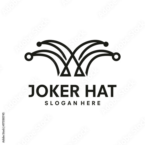 Fun Joker jester logo icon vector template on white background