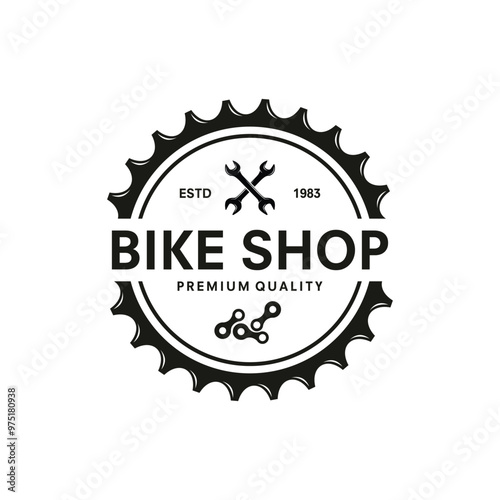 vintage logo bicycle shop vector template illustration design