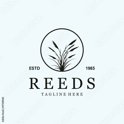 reeds logo design template vector illustration