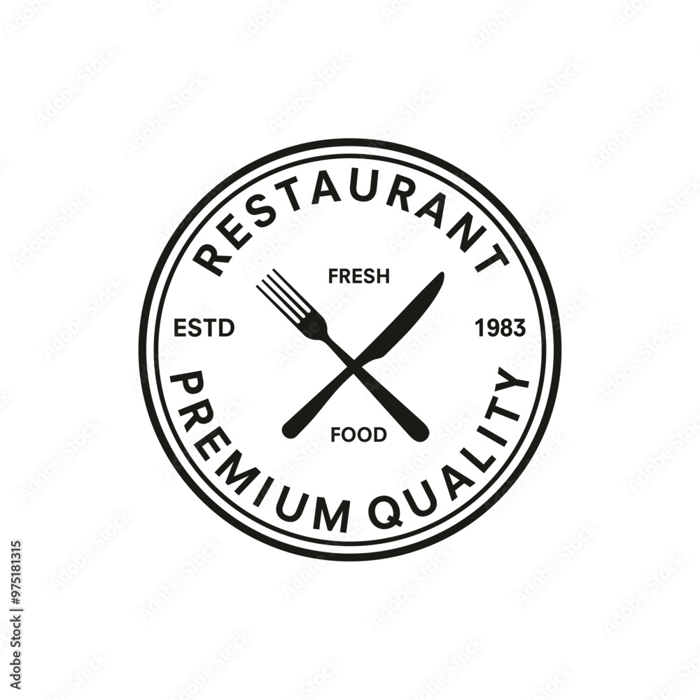 Restaurant menu logo template with knife, fork and spoon Restaurant menu logo template with knife, fork and spoon