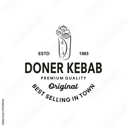 Doner Kebab vintage logo template illustration design