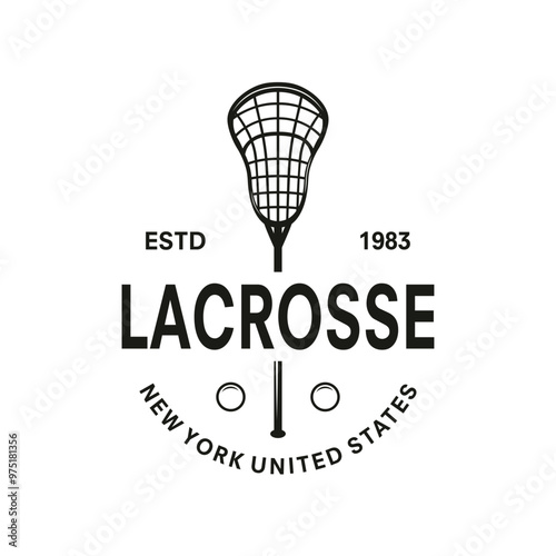 Lacrosse vintage logo vector template illustration design