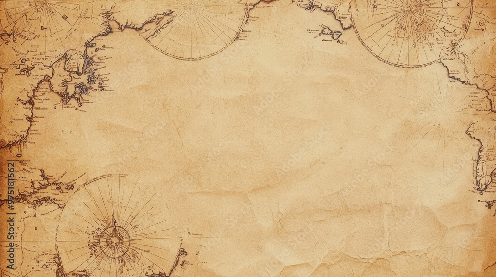 Naklejka premium Vintage Grunge Map Paper Background Texture