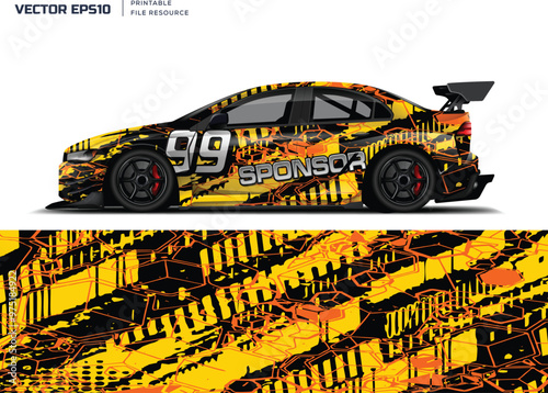 car livery graphic vector. abstract grunge background design for vehicle vinyl wrap and car branding