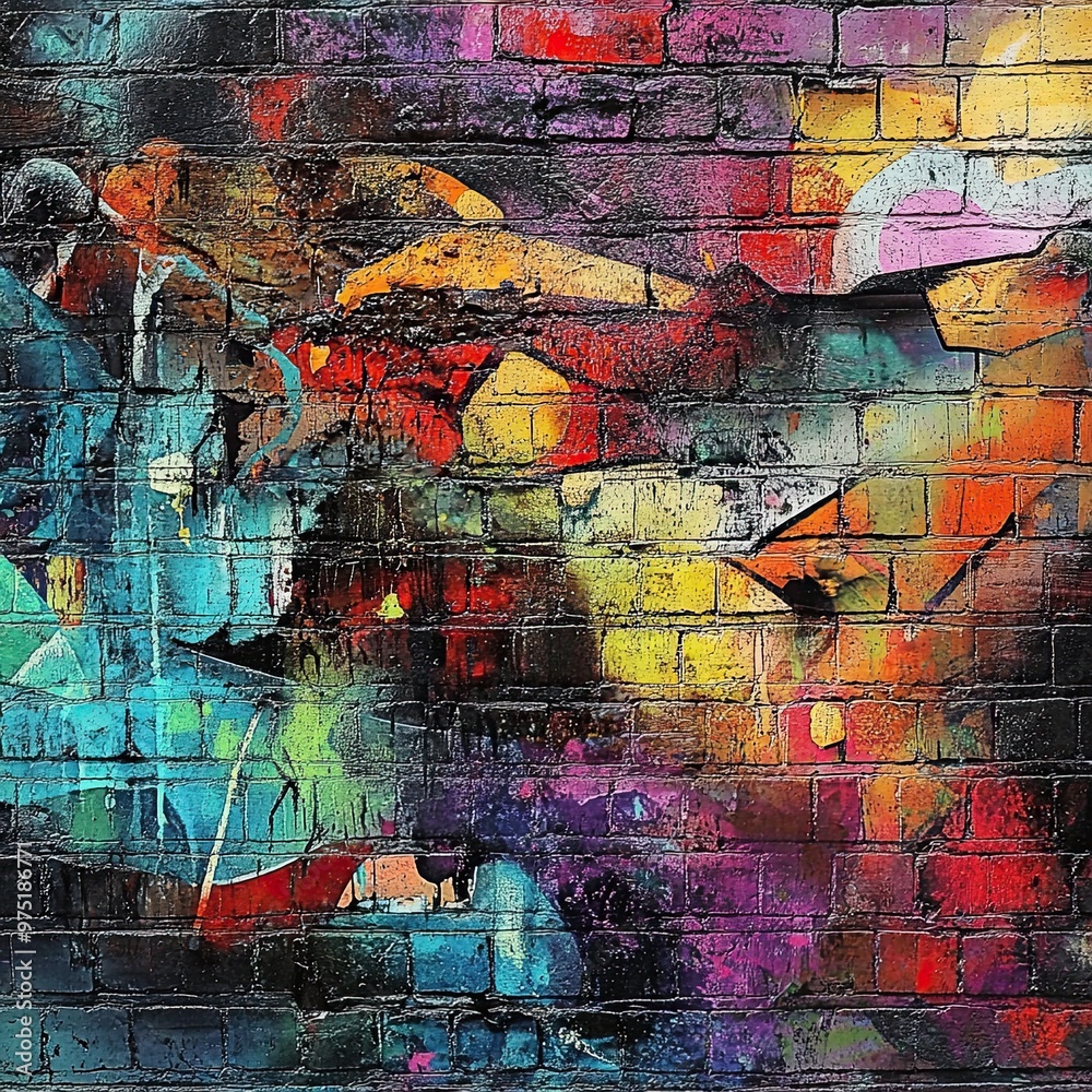 Obraz premium Vibrant Urban Graffiti Wall Art