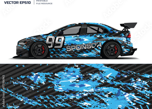 car livery graphic vector. abstract grunge background design for vehicle vinyl wrap and car branding