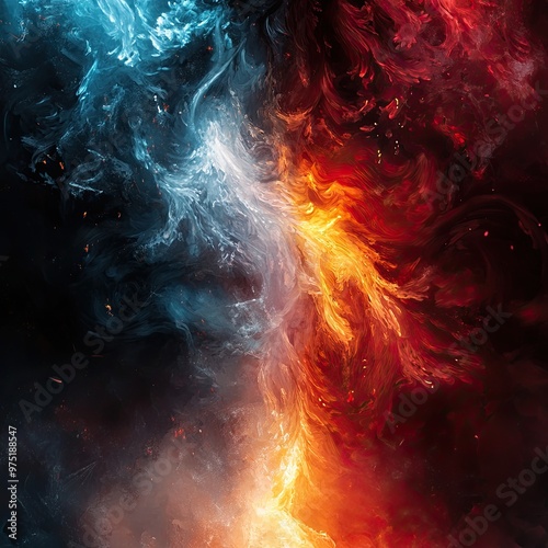 Dynamic Abstract Composition of Fire and Ice