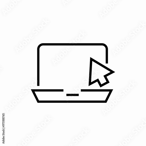 laptop click cursor icon sign vector