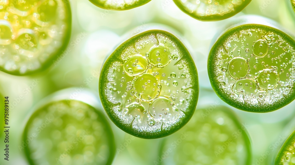 Close-up of fresh lime slices with vibrant green color and juicy texture, showcasing the natural beauty found in citrus fruits. Close-up of fresh lime slices with vibrant green color and juicy texture, showcasing the natural beauty found in citrus fruits.