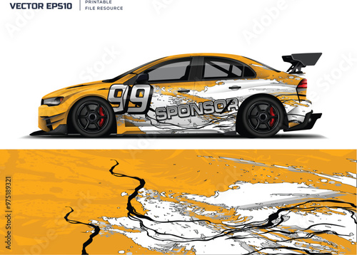 car livery graphic vector. abstract grunge background design for vehicle vinyl wrap and car branding