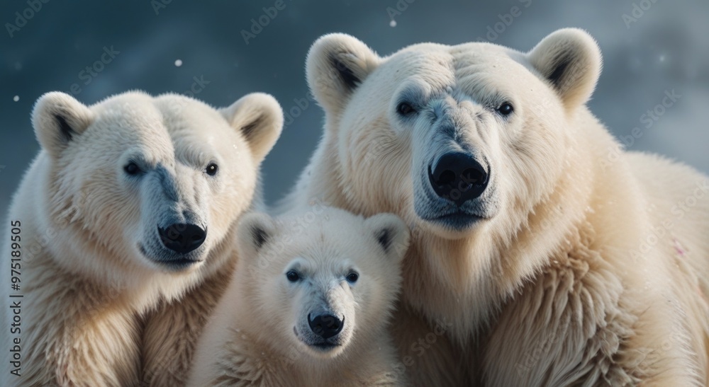polar bear family on a blurry natural background polar bear family on a blurry natural background