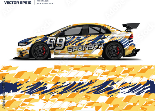 car livery graphic vector. abstract grunge background design for vehicle vinyl wrap and car branding