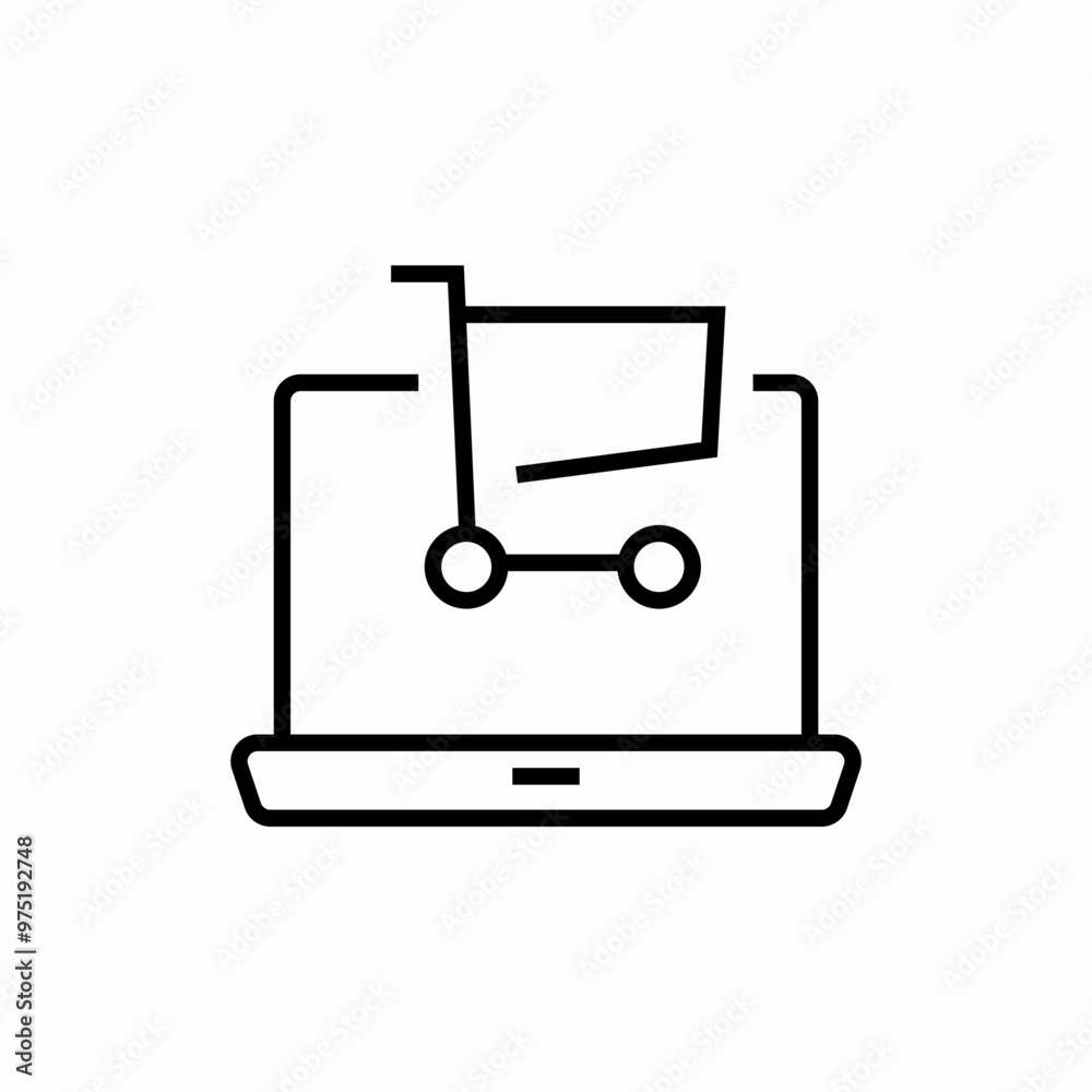 online shopping laptop icon sign vector online shopping laptop icon sign vector