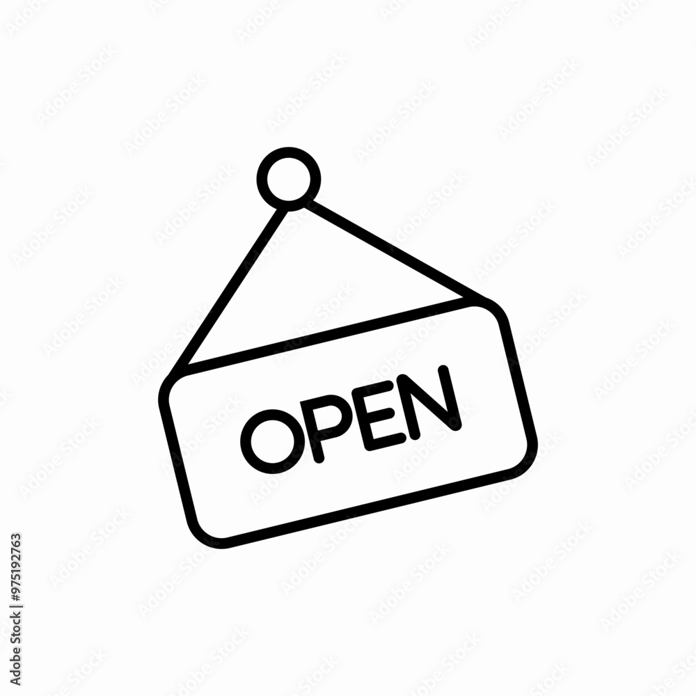 open banner shop icon sign vector open banner shop icon sign vector
