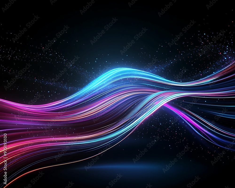 Illuminated Fiber Optic Data Flow Panini Projection - Abstract Background with Clear Light and Sharp Focus Illuminated Fiber Optic Data Flow Panini Projection - Abstract Background with Clear Light and Sharp Focus