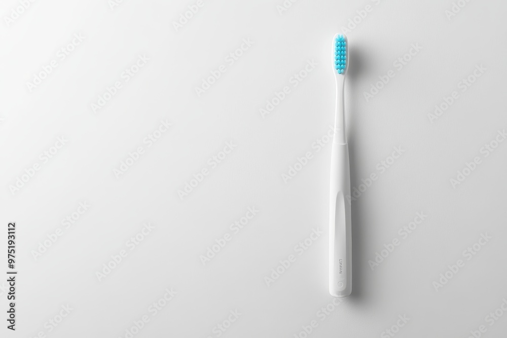 Single Toothbrush on Plain White Background Single Toothbrush on Plain White Background
