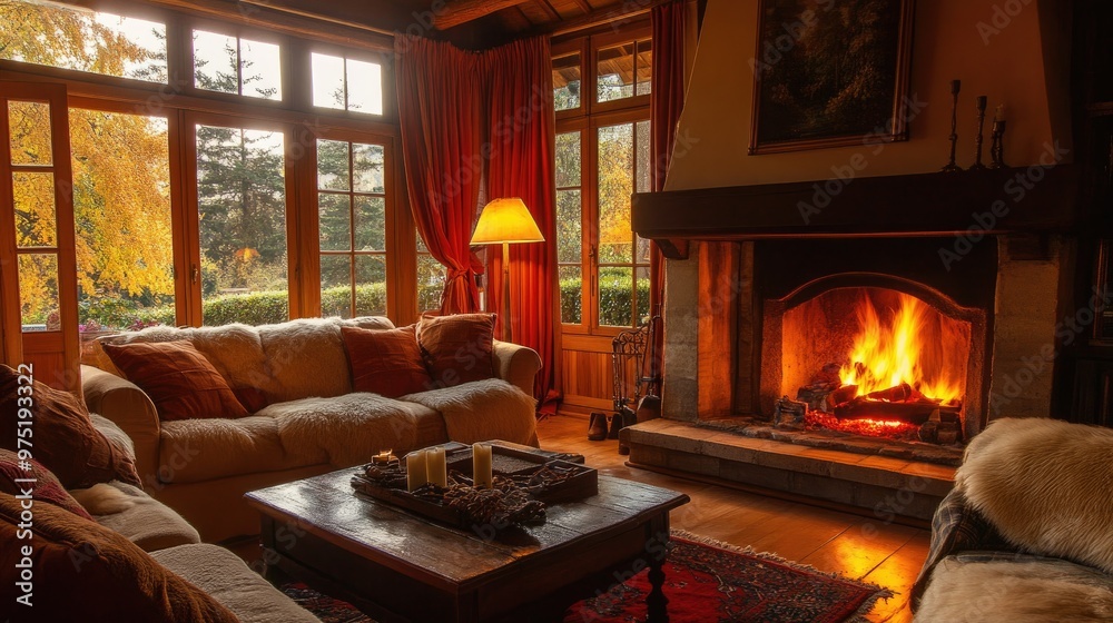 Cozy reading nook with a comfortable armchair bookshelves Cozy reading nook with a comfortable armchair bookshelves