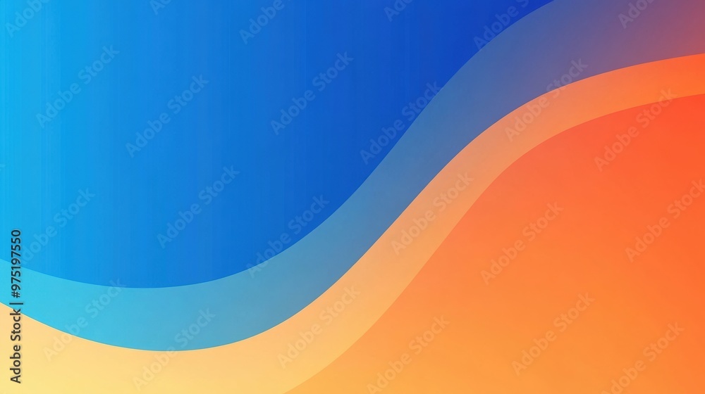 Blue and orange abstract background with glow, blurry light lines, waves Blue and orange abstract background with glow, blurry light lines, waves