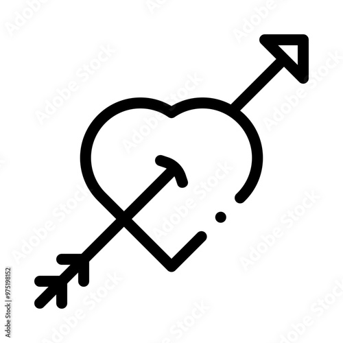 cupid bow line icon