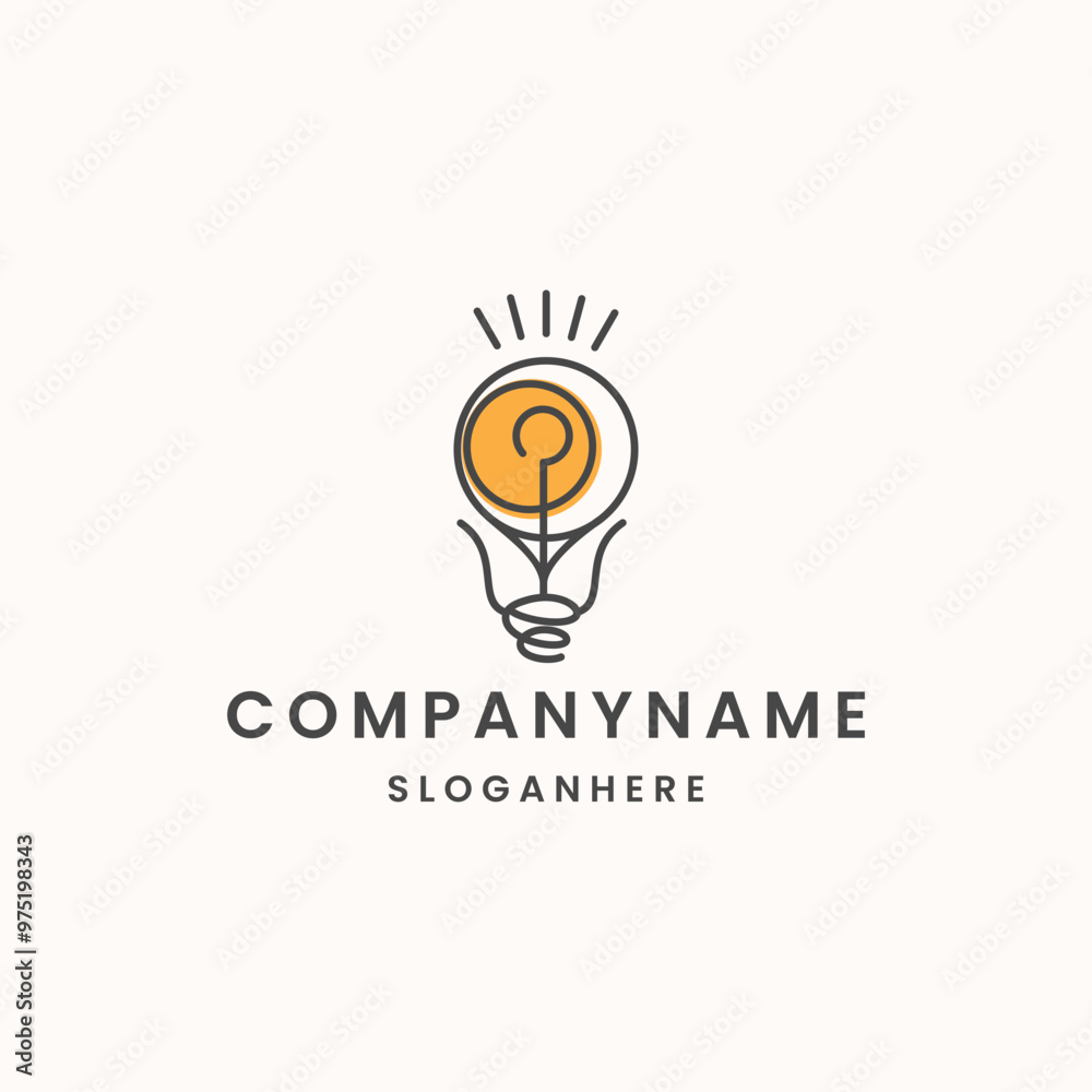 creative bulb abstract logo design with line art style creative bulb abstract logo design with line art style