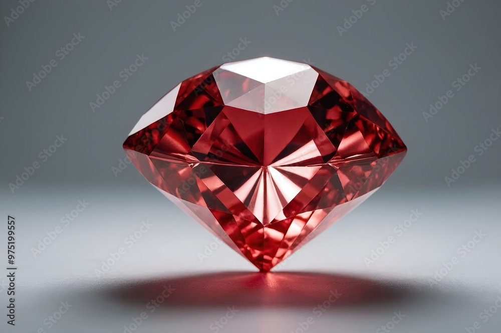 A captivating red diamond reflecting light beautifully, showcasing its exquisite facets and luxurious appeal, ideal for jewelry and decorative artwork. A captivating red diamond reflecting light beautifully, showcasing its exquisite facets and luxurious appeal, ideal for jewelry and decorative artwork.