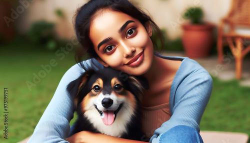 A woman and a child enjoying a fun day at the park with a playful dog