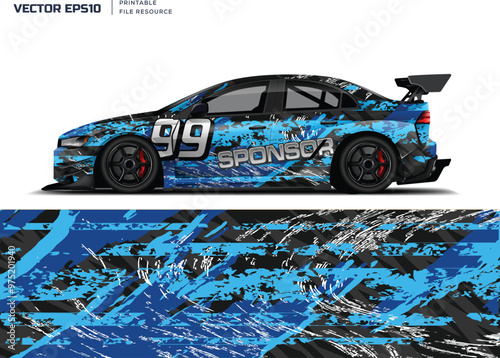 car livery graphic vector. abstract grunge background design for vehicle vinyl wrap and car branding