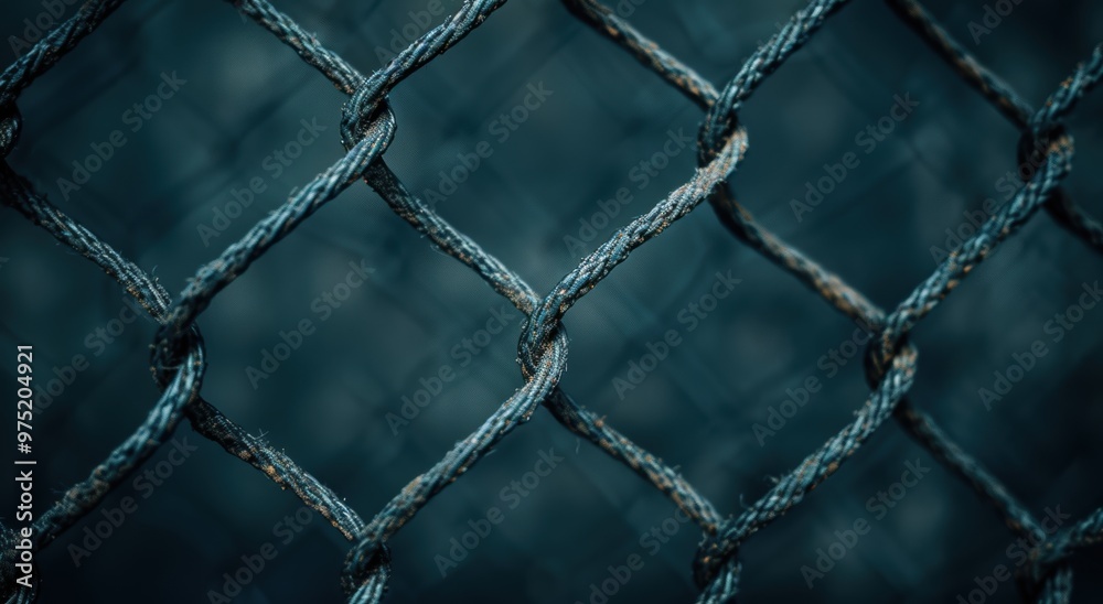Close-up of a tangled wire mesh fence Close-up of a tangled wire mesh fence