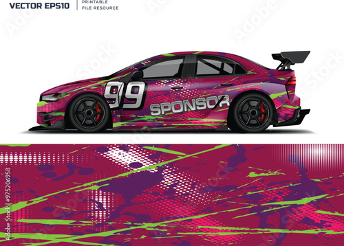 car livery graphic vector. abstract grunge background design for vehicle vinyl wrap and car branding