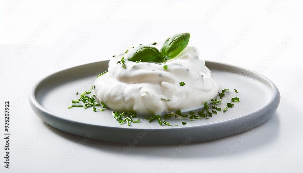 Italian Food, Stracciatella on white background isolated. Italian Food, Stracciatella on white background isolated.