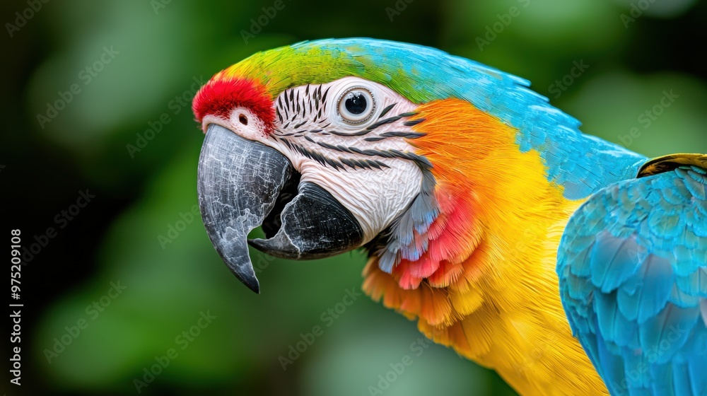 Vibrant parrot with colorful feathers Vibrant parrot with colorful feathers