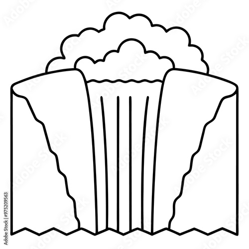 waterfall outline coloring book page line art drawing