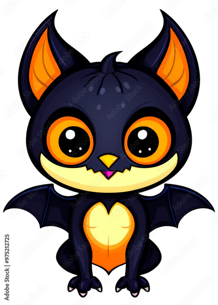 Halloween Decorated Flying bat in a pose Graphic element Optimized for Jersey, Bucket Hats, Cool sticker, Canvas print, Bedding