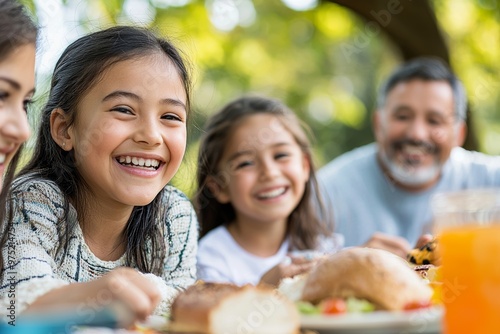 Joyful Bonding: Adoptive Family Picnic Fun in Natural Light Setting