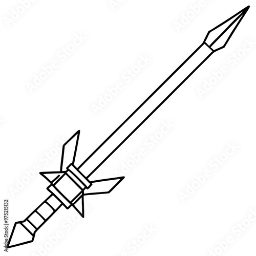 weapon or cold steel outline coloring book page line art drawing